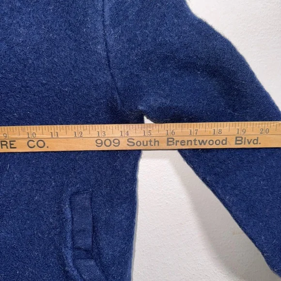 J.Crew Merino Wool Zip Jacket Navy Blue Small - Picture 6 of 9